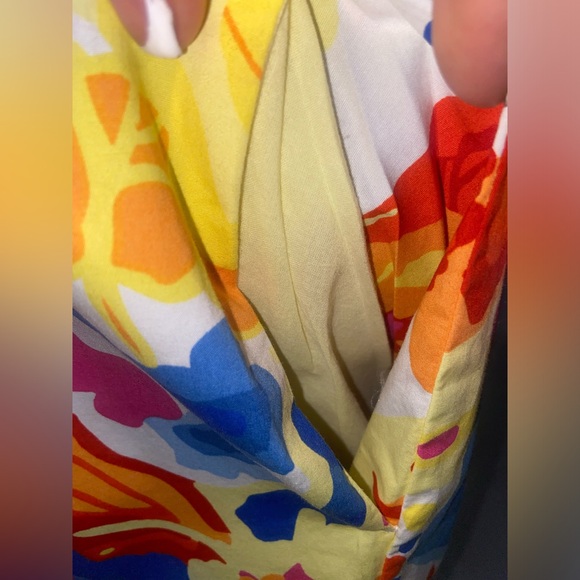 Shirt Dress Colorful Collar Shirt Liz Claiborne Size 12 w/ belt Red Yellow Blue - Picture 7 of 13